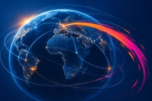 Global market entry network visualization